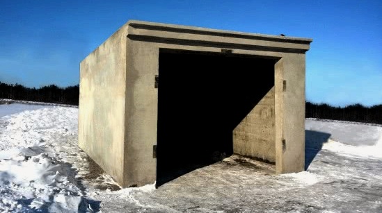 Garage på landsbygden från armerade betongkonstruktioner